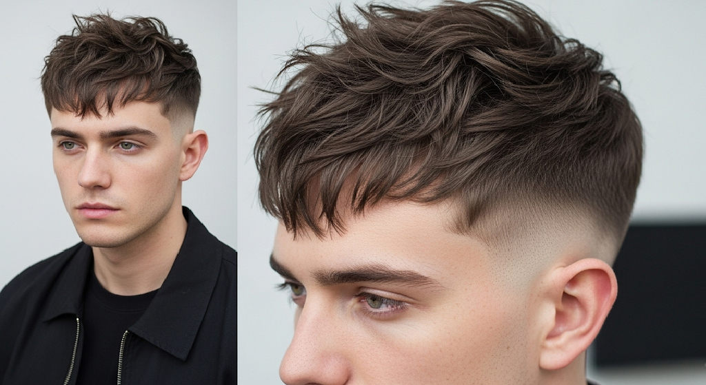 Detailed illustration of Blowout Taper Textured Fringe components: volume, taper, and textured fringe